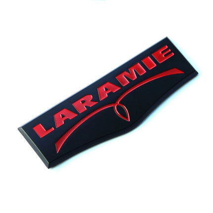 Laramie Tailgate Emblem Badge Fits Ram 1500/2500/3500 3D Replacement (Black/Red/Chrome)