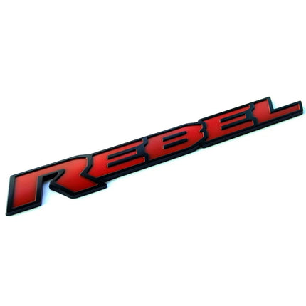 REBEL Tailgate Emblem Badge Fits Ram 1500/2500 3D 13" Replacement (Black/Red/Chrome)