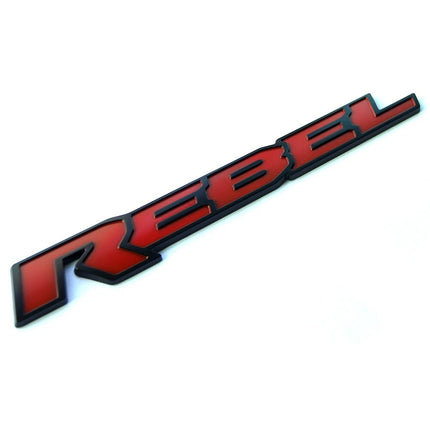 REBEL Tailgate Emblem Badge Fits Ram 1500/2500 3D 13" Replacement (Black/Red/Chrome)