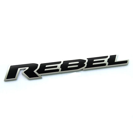 REBEL Tailgate Emblem Badge Fits Ram 1500/2500 3D 13" Replacement (Black/Red/Chrome)