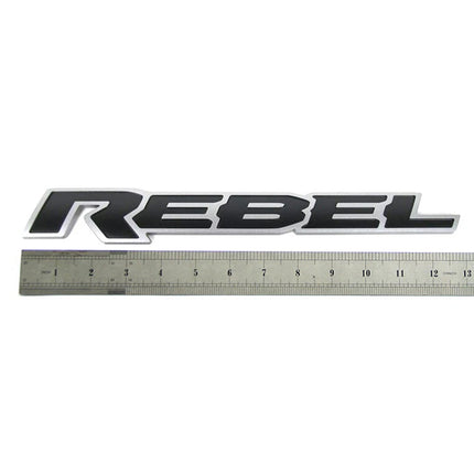 REBEL Tailgate Emblem Badge Fits Ram 1500/2500 3D 13" Replacement (Black/Red/Chrome)