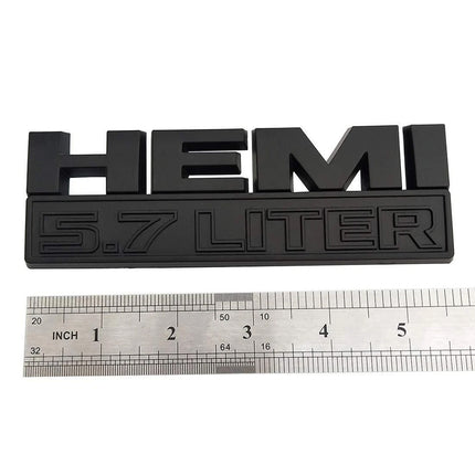 5.7L HEMI Badge Set for RAM 1500 (2013-2018) Replacement Emblems (Black/Red/Chrome)