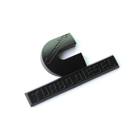 Cummins Turbo Diesel HIGH OUTPUT Emblems 3D Badge Replacement 23465289 (Black/Red/Chrome)