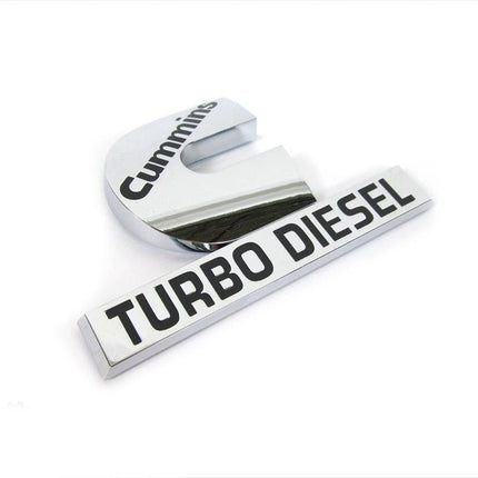 Cummins Turbo Diesel HIGH OUTPUT Emblems 3D Badge Replacement 23465289 (Black/Red/Chrome)