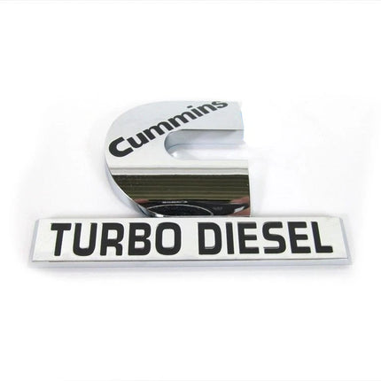 Cummins Turbo Diesel HIGH OUTPUT Emblems 3D Badge Replacement 23465289 (Black/Red/Chrome)