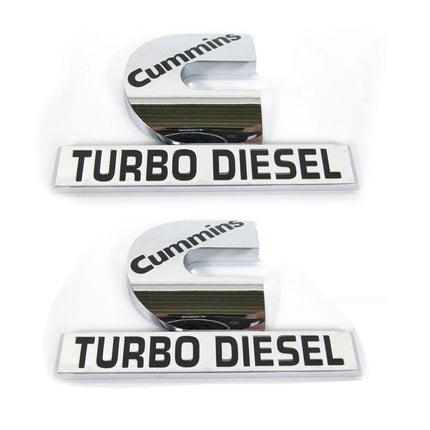 Cummins Turbo Diesel HIGH OUTPUT Emblems 3D Badge Replacement 23465289 (Black/Red/Chrome)