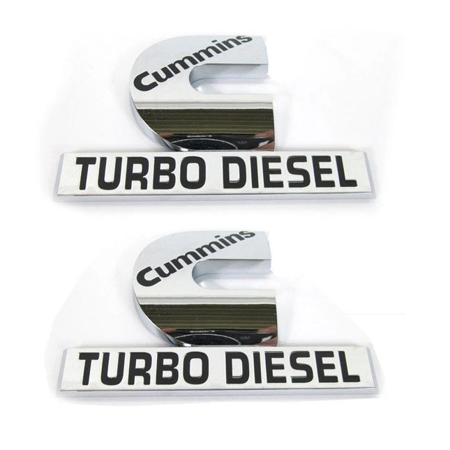 Cummins Turbo Diesel HIGH OUTPUT Emblems 3D Badge Replacement 23465289 (Black/Red/Chrome)