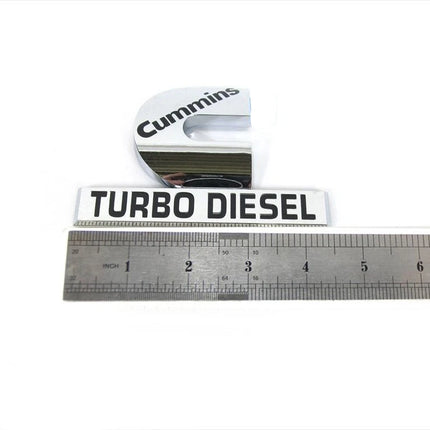 Cummins Turbo Diesel HIGH OUTPUT Emblems 3D Badge Replacement 23465289 (Black/Red/Chrome)