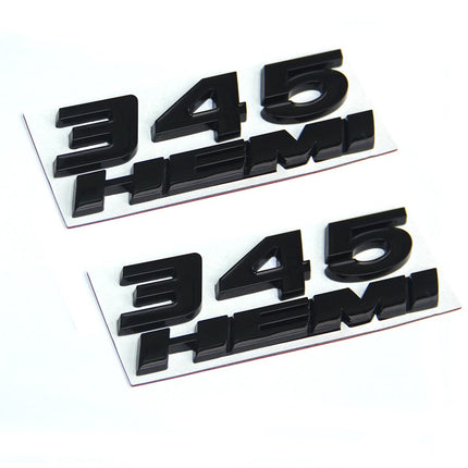345 Side Emblem Badge Set Fits Dodge Challenger Charger RAM 1500 (Black/Red)