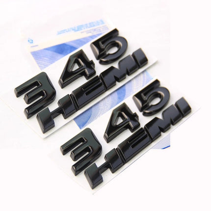 345 Side Emblem Badge Set Fits Dodge Challenger Charger RAM 1500 (Black/Red)
