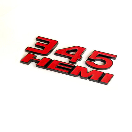 345 Side Emblem Badge Set Fits Dodge Challenger Charger RAM 1500 (Black/Red)