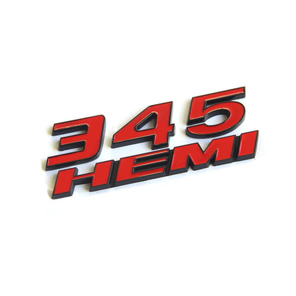 345 Side Emblem Badge Set Fits Dodge Challenger Charger RAM 1500 (Black/Red)