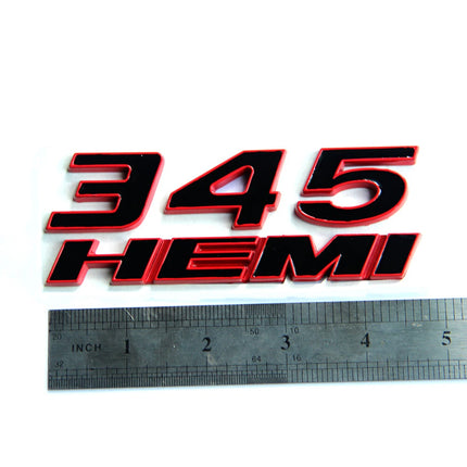 345 Side Emblem Badge Set Fits Dodge Challenger Charger RAM 1500 (Black/Red)