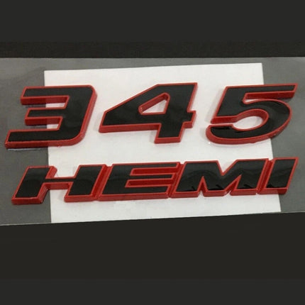 345 Side Emblem Badge Set Fits Dodge Challenger Charger RAM 1500 (Black/Red)