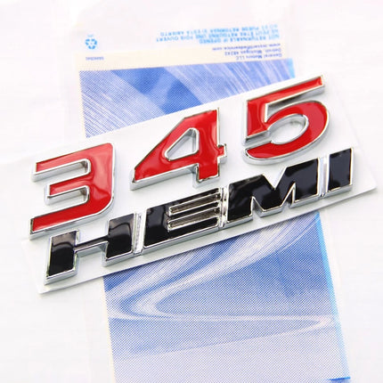 345 Side Emblem Badge Set Fits Dodge Challenger Charger RAM 1500 (Black/Red)