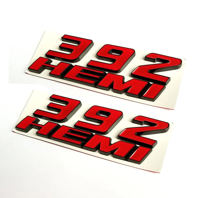 392 Side Emblem Badge Set Fits Dodge Challenger Charger Replacement (Black/Red)