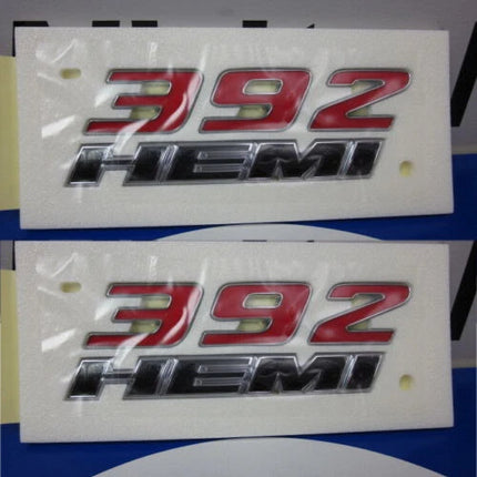 392 Side Emblem Badge Set Fits Dodge Challenger Charger Replacement (Black/Red)