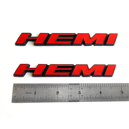 Hemi Side Emblem Badge Fits Dodge Challenger Chrysler 3D Replacement (Black/Red/Chrome)