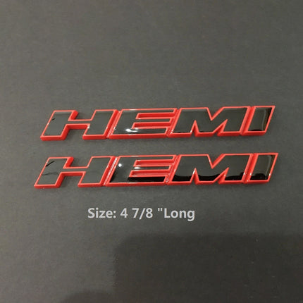 Hemi Side Emblem Badge Fits Dodge Challenger Chrysler 3D Replacement (Black/Red/Chrome)