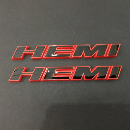 Hemi Side Emblem Badge Fits Dodge Challenger Chrysler 3D Replacement (Black/Red/Chrome)