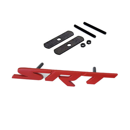 SRT Grille Badge for Dodge Charger Challenger Jeep Grand Cherokee (Black/Red/Chrome)