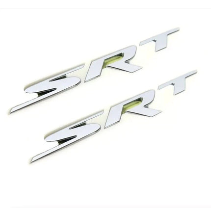 SRT Emblem Badge Set Fits Dodge Charger Challenger Jeep Grand Cherokee (Black/Red/Chrome)