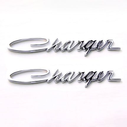 Charger Emblem Badge – Fits Dodge Charger Genuine Replacement 2Pack (Black/Chrome)