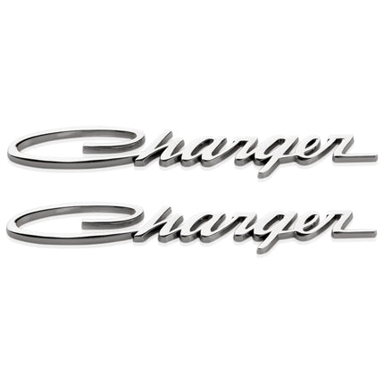 Charger Emblem Badge – Fits Dodge Charger Genuine Replacement 2Pack (Black/Chrome)
