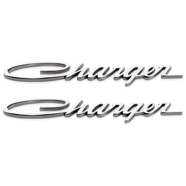 Charger Emblem Badge – Fits Dodge Charger Genuine Replacement 2Pack (Black/Chrome)