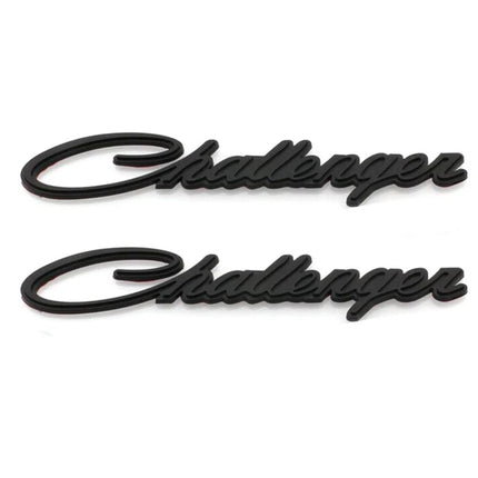 Challenger Emblem Badge Fits Dodge Challenger Chrysler Replacement (Black/Chrome)