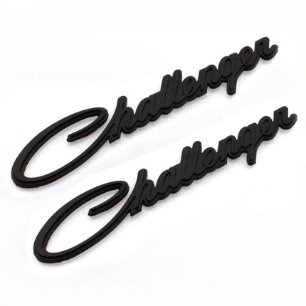 Challenger Emblem Badge Fits Dodge Challenger Chrysler Replacement (Black/Chrome)