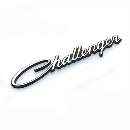 Challenger Emblem Badge Fits Dodge Challenger Chrysler Replacement (Black/Chrome)