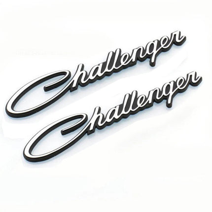 Challenger Emblem Badge Fits Dodge Challenger Chrysler Replacement (Black/Chrome)