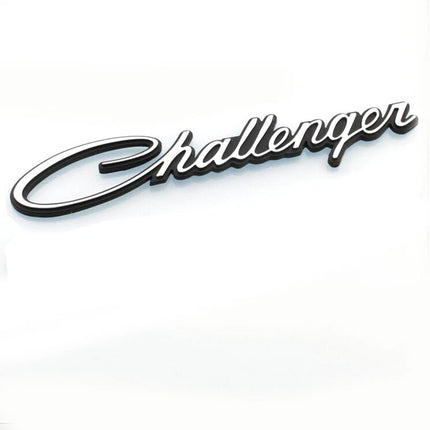 Challenger Emblem Badge Fits Dodge Challenger Chrysler Replacement (Black/Chrome)