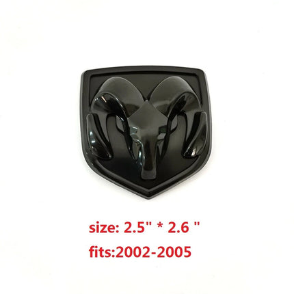 Grille Emblem Badge Fits 2002-2005 Ram 1500/2500 Genuine Replacement (Black/Chrome)