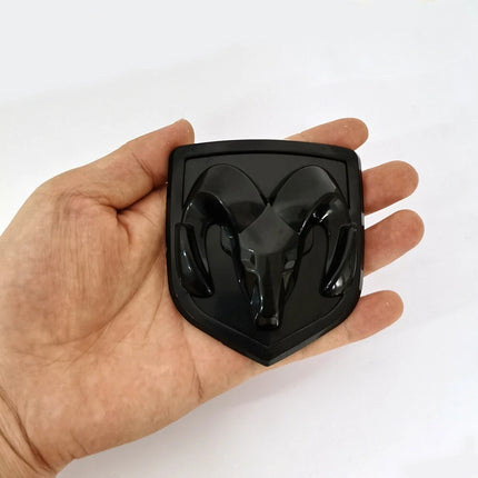 Grille Ram Emblem Badge 3D Replacement for 2006-2009 RAM 1500 2500 (Black/Chrome)