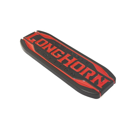 1Pack Emblem for 2019-2025 RAM1500 2500 LARAMIE LONGHORN Badge (Black/Red/Chrome)