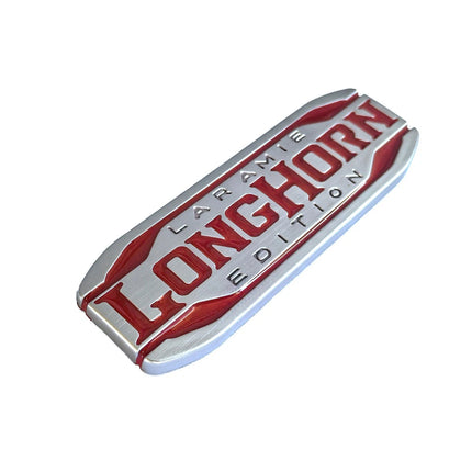 1Pack Emblem for 2019-2025 RAM1500 2500 LARAMIE LONGHORN Badge (Black/Red/Chrome)