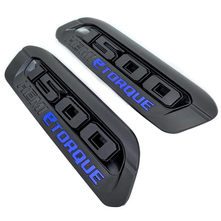 2Pack Emblems for RAM 1500 Etorque Exterior Badges - Blue/Black/Red
