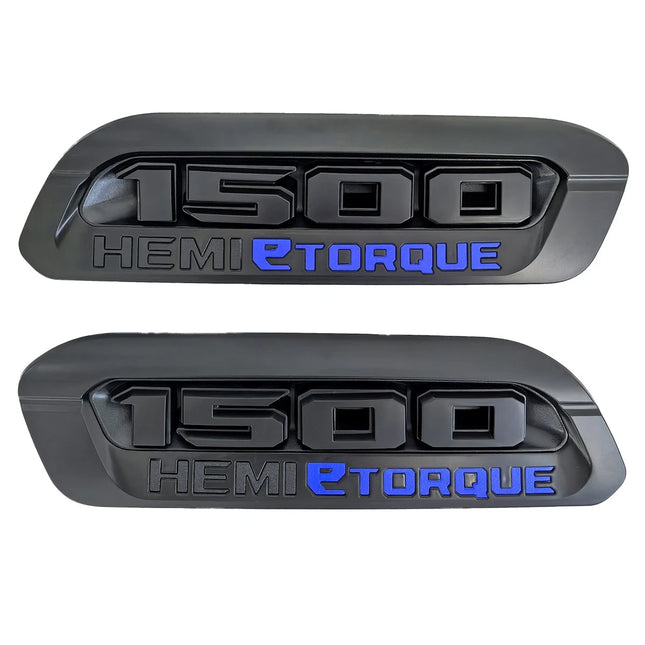 2Pack Emblems for RAM 1500 Etorque Exterior Badges - Blue/Black/Red