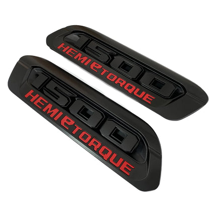 2Pack Emblems for RAM 1500 Etorque Exterior Badges - Blue/Black/Red