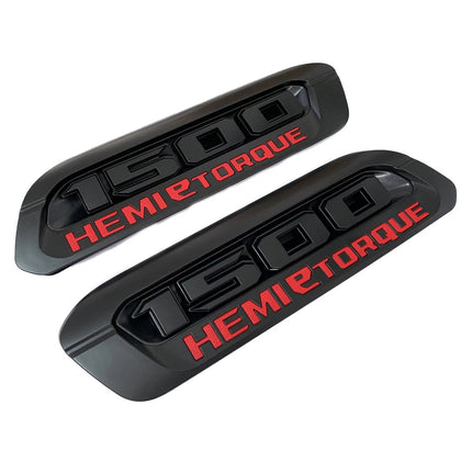 2Pack Emblems for RAM 1500 Etorque Exterior Badges - Blue/Black/Red