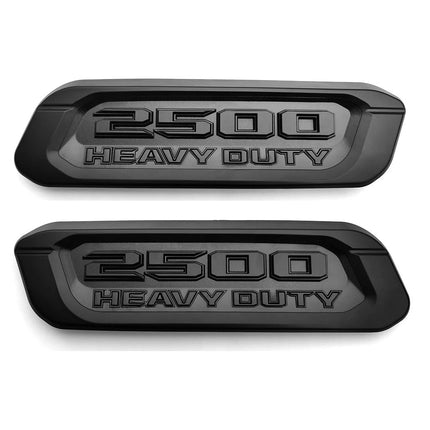 2Pack Emblems for RAM 2500 Heavy Duty Hood Badges (Black/Red/Chrome)
