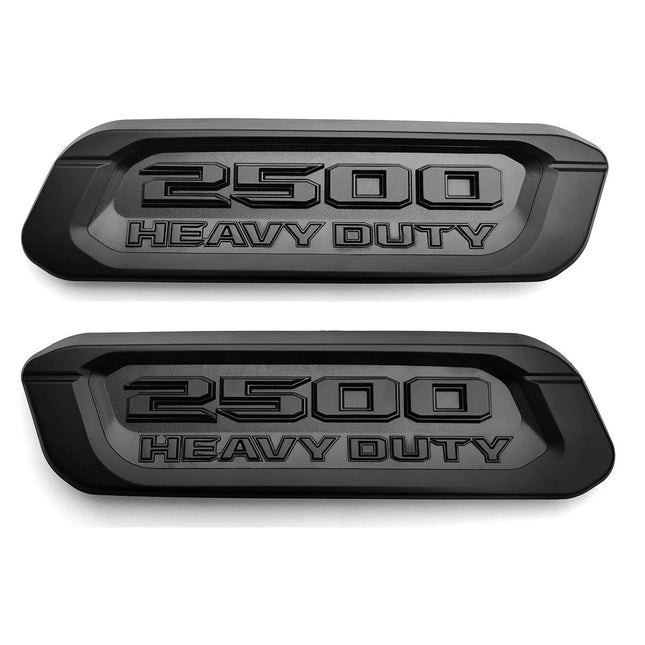 2Pack Emblems for RAM 2500 Heavy Duty Hood Badges (Black/Red/Chrome)