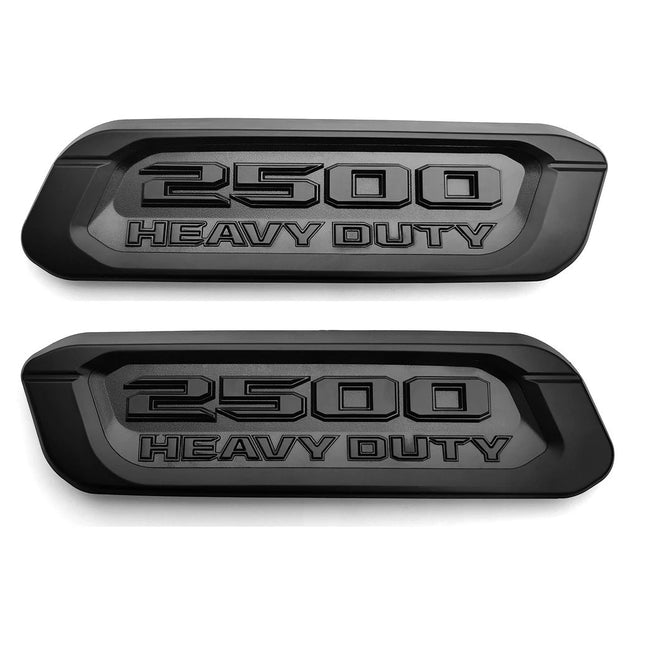 2Pack Emblems for RAM 2500 Heavy Duty Hood Badges (Black/Red/Chrome)
