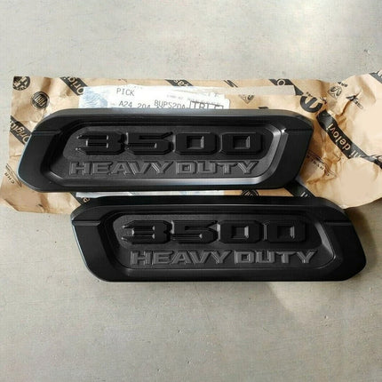 2Pack Emblems for RAM 3500 Heavy Duty Hood Badges (Black/Red/Chrome)