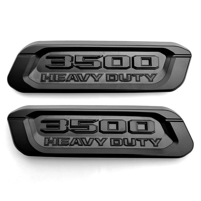 2Pack Emblems for RAM 3500 Heavy Duty Hood Badges (Black/Red/Chrome)