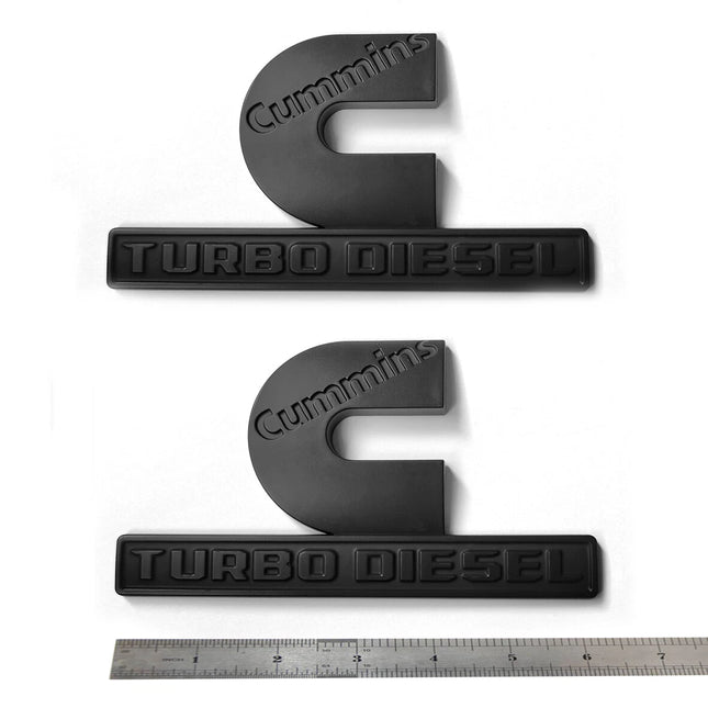 Cummins Turbo Diesel Emblem Badge for 2019+ RAM 2500/3500 2-Pack (Black/Red/Chrome)