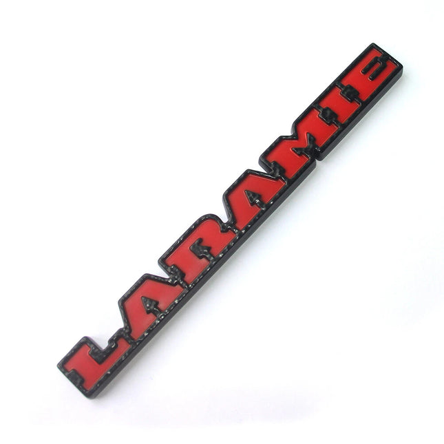 Tailgate Emblem for 2019+ RAM 1500 Laramie Badge Replacement 1Pack (Black/Red/Chrome)