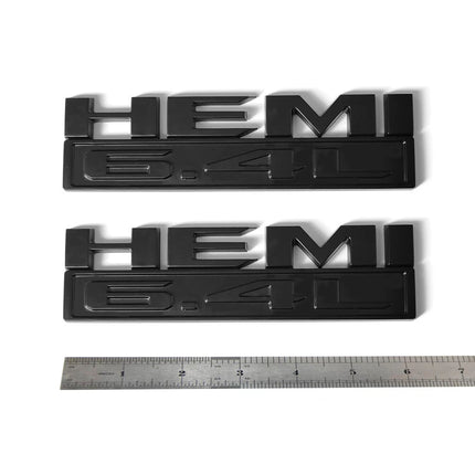 2Pack Badges For 2019-2024 RAM 2500 3500 6.4L HEMI Emblem Replacement (Black/Red/White/Chrome)